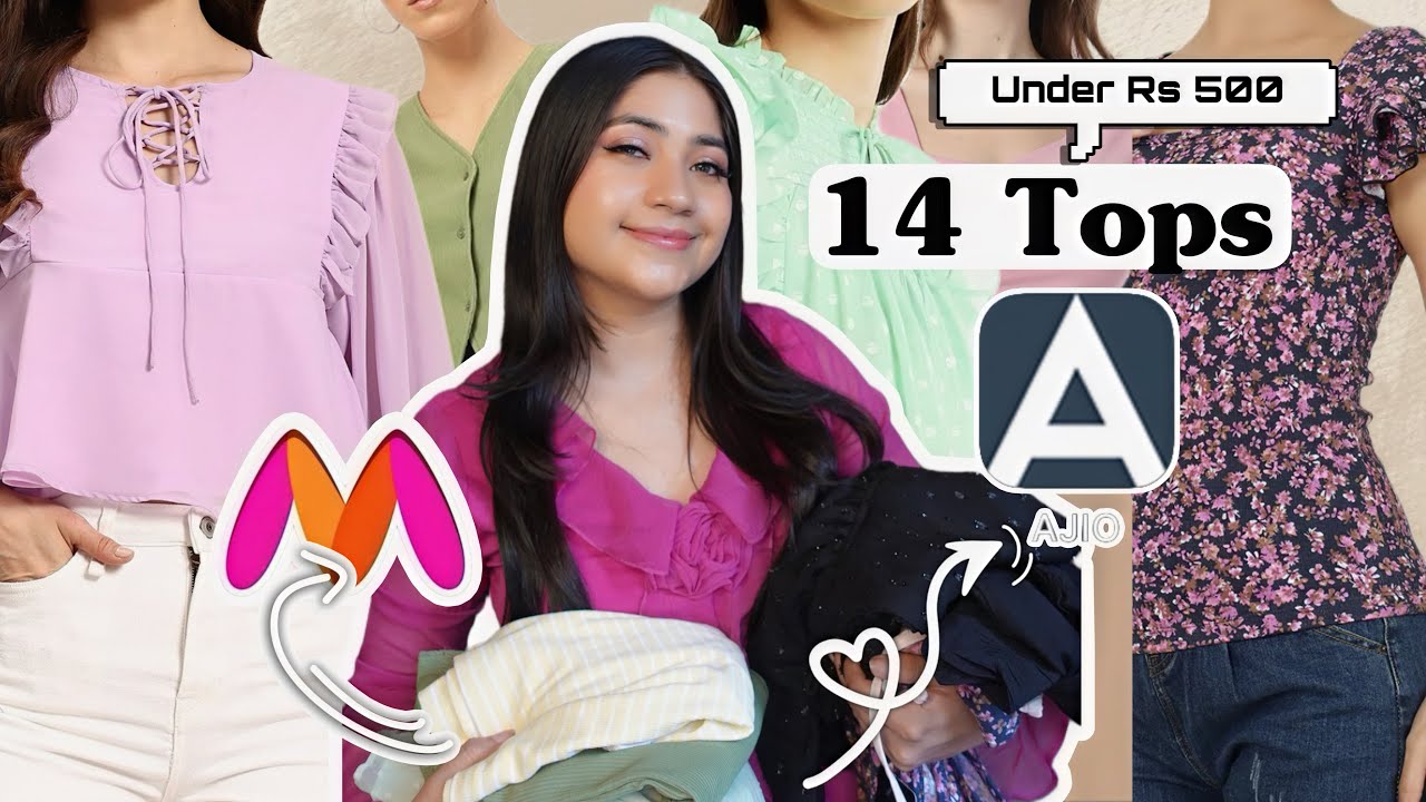 14 Cute Tops from Myntra & AJIO *Under Rs 500*| Myntra Vs Ajio Tops Haul 2025| Renigraphy