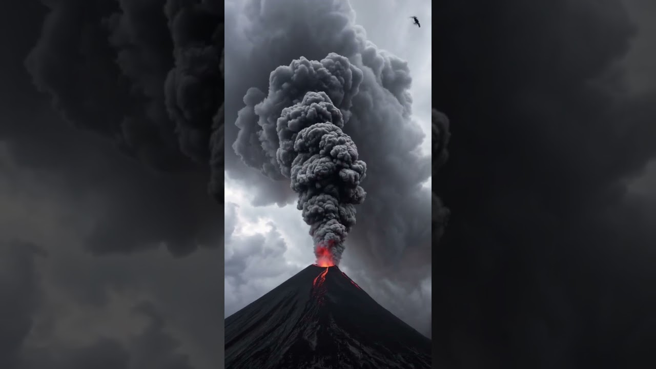 Lava and Ash Burst From the Volcano