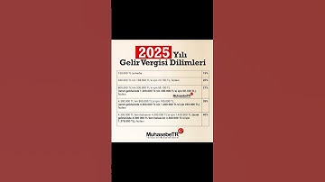 2025 Yılı Gelir Vergisi Dilimleri