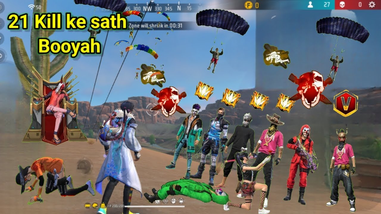 Free Fire me 21 kill ke sath Booyah / free fire BR ranked game - YouTube