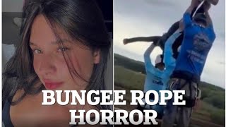 Bungee jumper plunged to her death after staff 'forgot' to attach her rope before throwing her