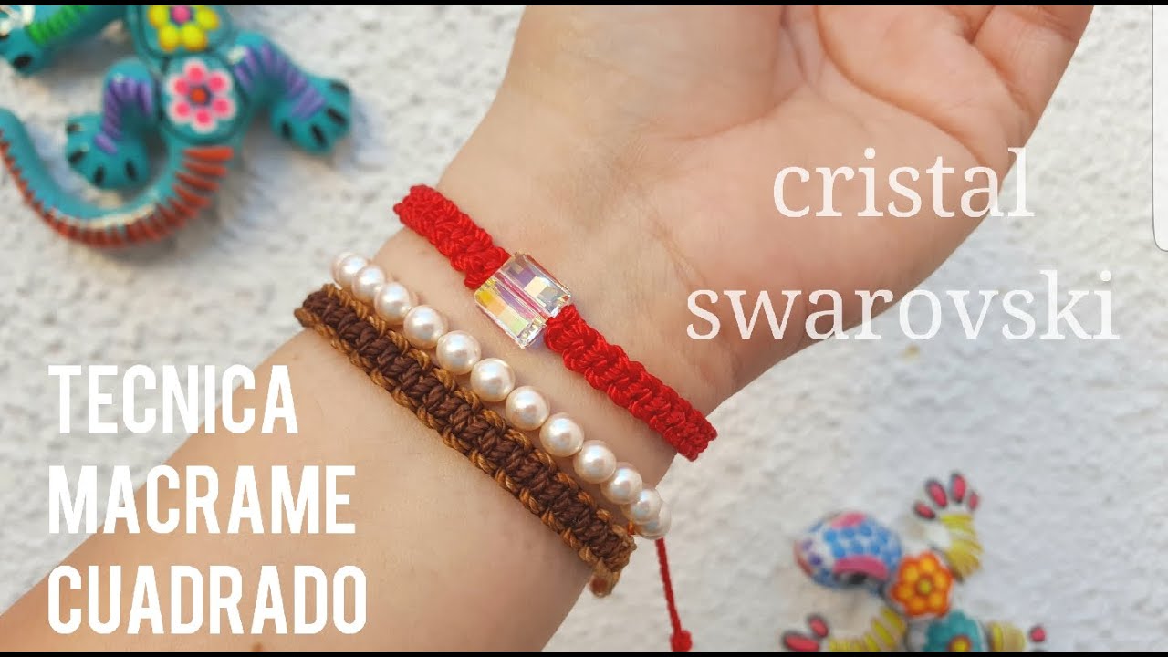 Hermosa pulsera facil de con un cristal Swarovski// cuadrado// rod YouTube