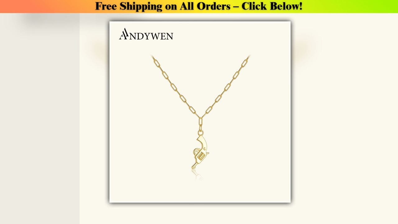 ANDYWEN 925 Sterling Silver Rock Punk Gun Pendant Horoscope Chain Necklace 2021 New Fashion