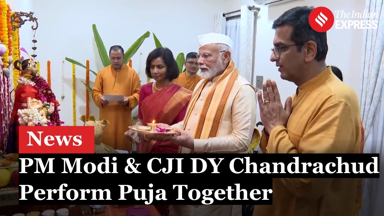 PM Modi Joins CJI Chandrachud At His Residence for Ganpati Pooja ...