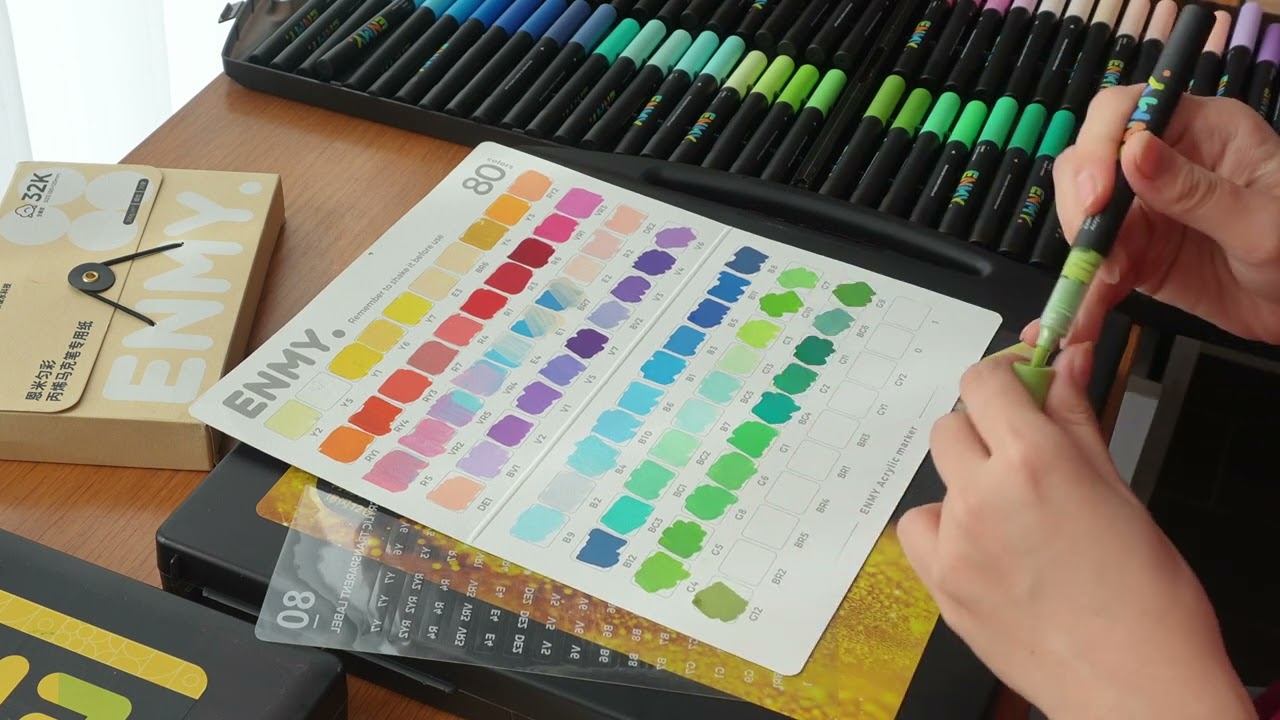 So sánh 3 hộp Acrylic Marker của Emny | Black Box 60 màu vs Black Box 80 màu