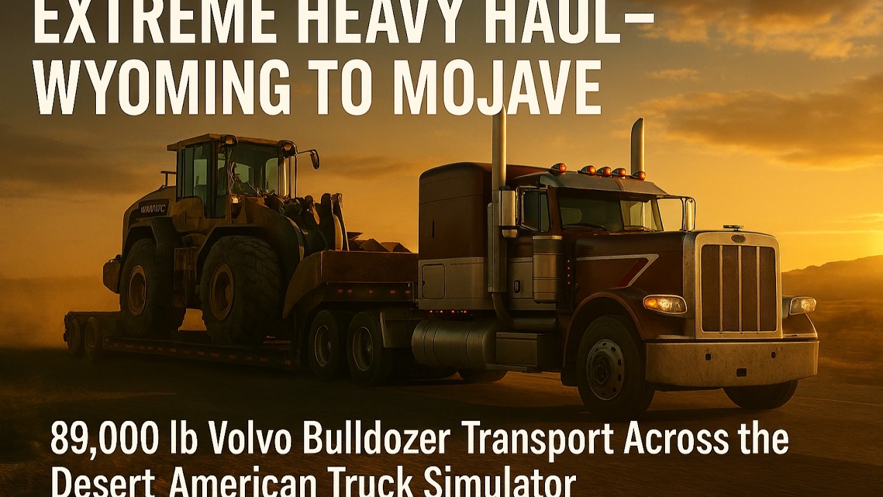 VOLVO Heavy Bulldozer 89, 000 lb Evanston WY to Mojave CA American Truck Simulator Episode #9
