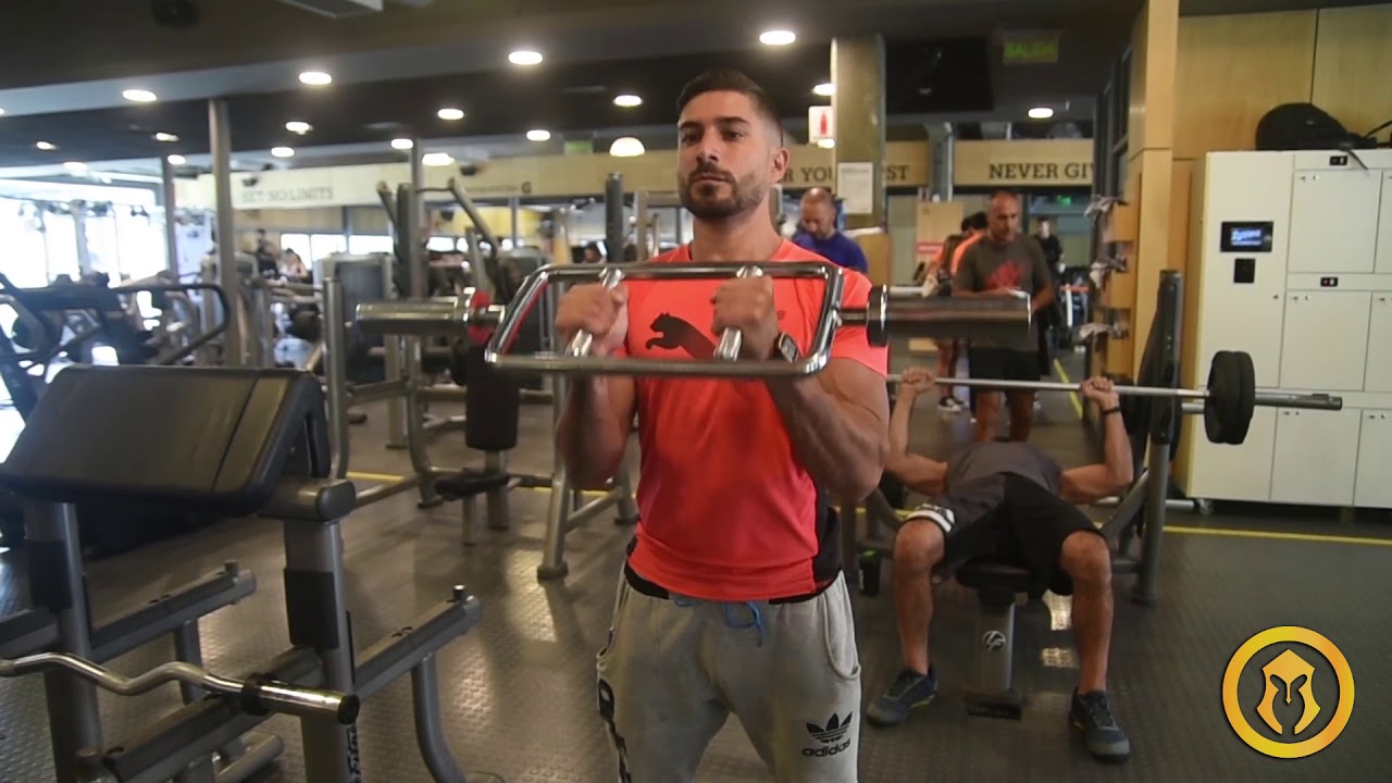 Curl con barra romana - YouTube