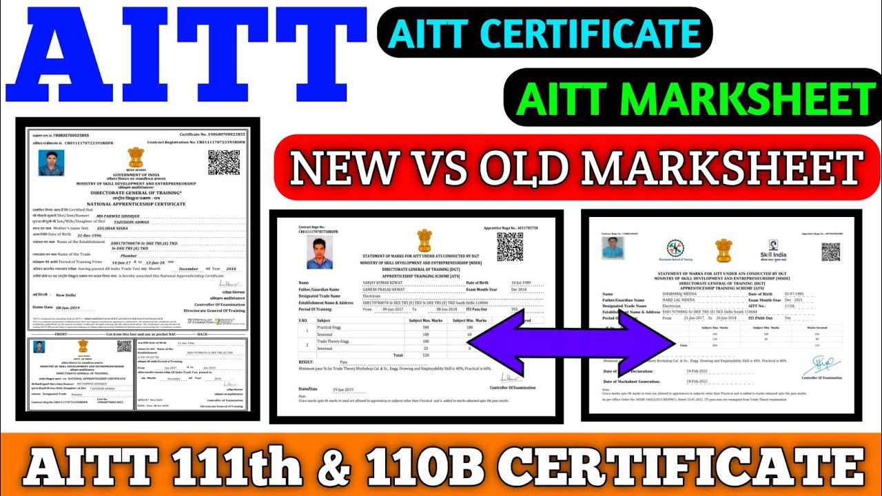 AITT 111 New Marksheet VS Old Marksheet | दोनो में क्या अंतर है? | New Certificate kaisa Hoga? AITT