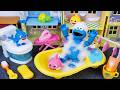 Satisfying Unboxing Sesame Street Cookie Monster Baby Shark Bathtub Toys Collection Review ASMR