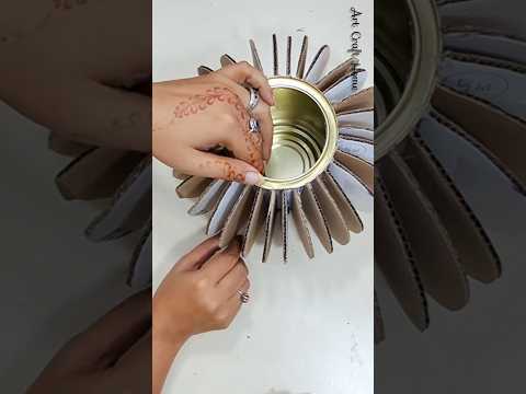 tin can reuse idea with cardboard! #diy #tincan #recycle #craft #shorts #artcrafthome #decor #art