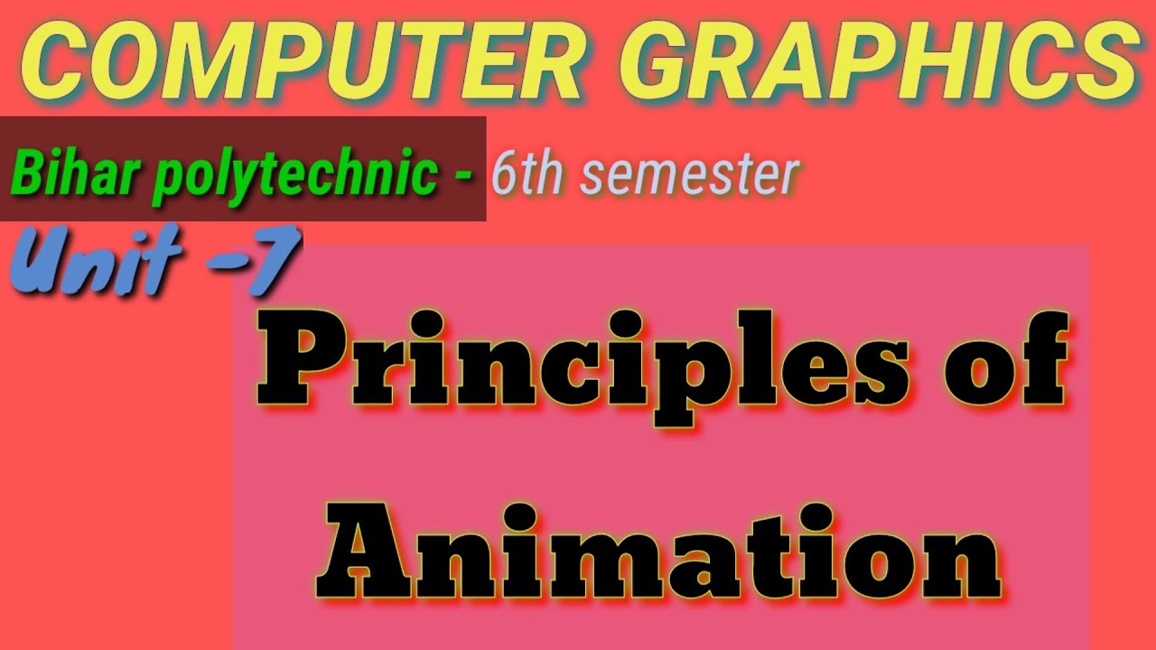 computer graphics | 6th semester | Unit-7 | principles of animation ...