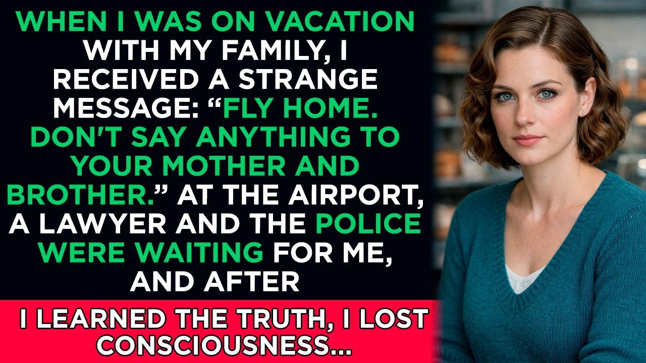 When I was on vacation with my family, I received a strange message: “Fly home...