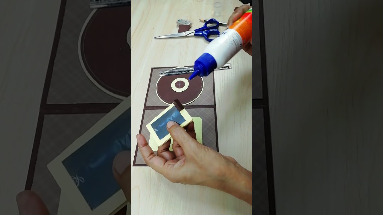 Tutorial of Scrapbook photocard idea[2023]|DIY rotating  photocard |Scrapbook popupcard idea |shorts