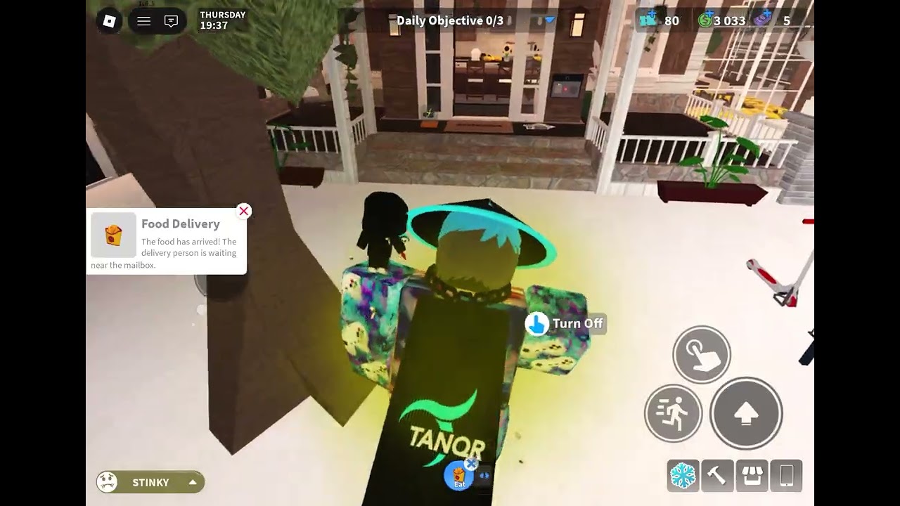 Chick doing a tour of bloxburg house and city