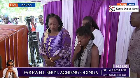 Mama Ida Odinga leads the larger Jaramogi family in viewing Beryl Achieng Odinga's body.