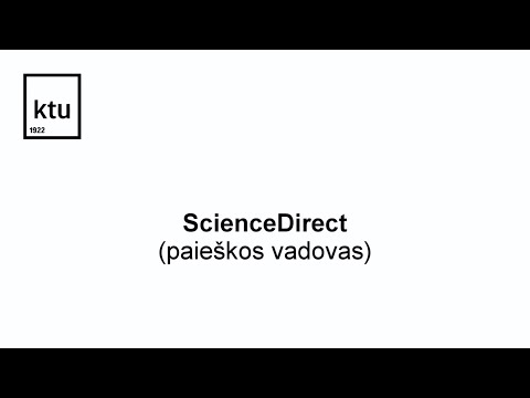 Science Direct (paieškos vadovas)