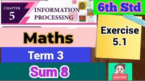 6th Std - Term 3 | Maths - Exercise 5.1 | Sum 8