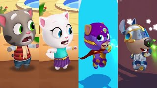 Talking Tom Gold Run Vs Hero Dash - Ben Vs Tom Vs Ginger Vs Angela Chasing Rakoon In Boss Wild Fight screenshot 3
