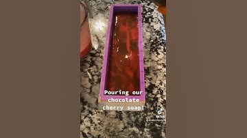 Chocolate cherry cold process soap pour! #soap #soapmaker #soapmaking #veteranownedbusiness #soaps