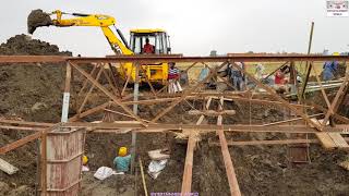 Jcb 3dx Working Videos - Jcb 3dx xtra eco xcellence Works For Construction Site With Long Bucket.
