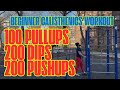 100 Pullups + 200 Dips + 200 Pushups, 20 Sets | Eric Rivera