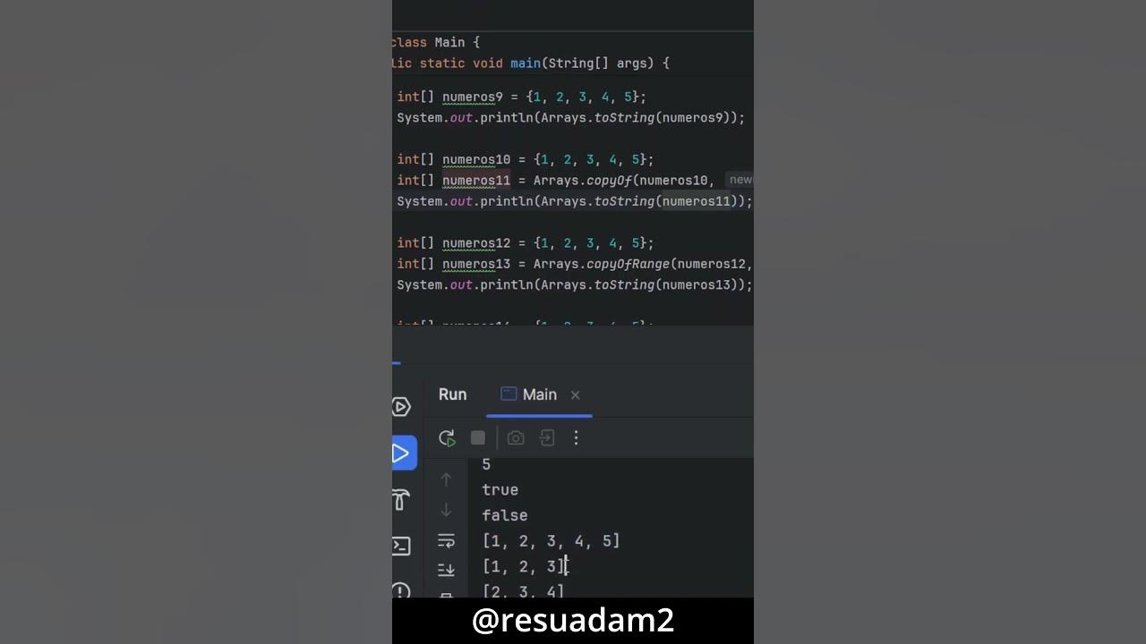 Tip Java: Copiar parte de un array con copyOfRange #aprenderjava # ...