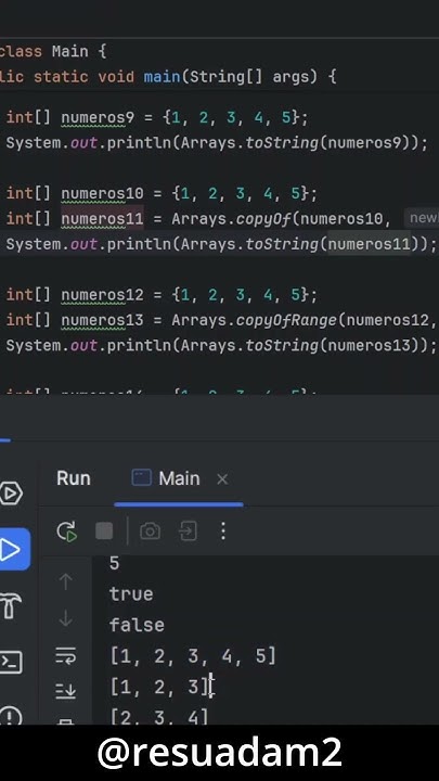 Tip Java: Copiar parte de un array con copyOfRange #aprenderjava # ...