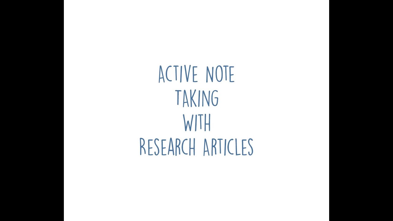 note taking research articles