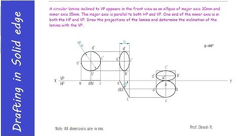 CIRCULAR LAMINA  | PROJECTION OF LAMINA | DRAFTING IN SOLID EDGE | EGDL