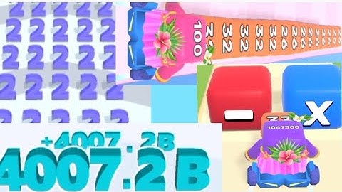 9 Minutes Satisfying Additional Gameplay - Merge Number Run Vs Level Up Naumber Vs Number Shooting