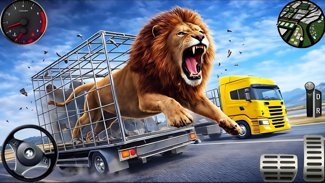 Перевозка животных на грузовике 3D - Симулятор вождения грузовика с животными 2026 - Геймплей на ...