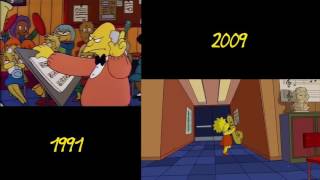 The Simpsons intro (1991 vs. 2009) New HD