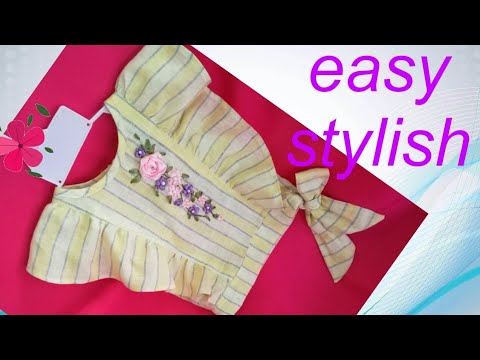 girl's top stitching tutorial/ baby frock cutting and stitching / Kids designer  dress മലയാളം