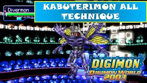 Digimon World 2003 Gameplay - Kabuterimon All Technique & Signature Move