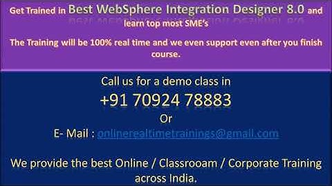 Best IBM Websphere  Integration Designer 8.0  Training in Across India.