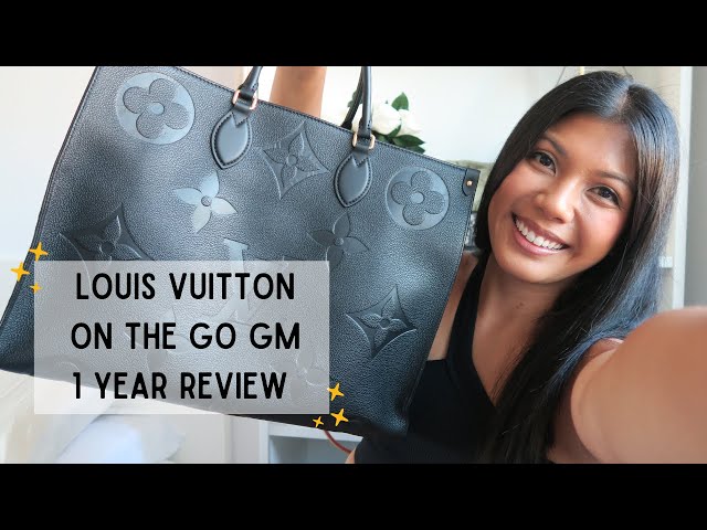 LOUIS VUITTON ON THE GO GM IN BLACK EMPREINTE LEATHER