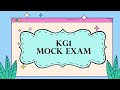 KG1 - Mock Exam