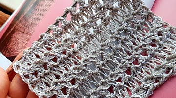 Вяжем стильный узор с эффектом вытянутых петель 📣 knitting pattern.