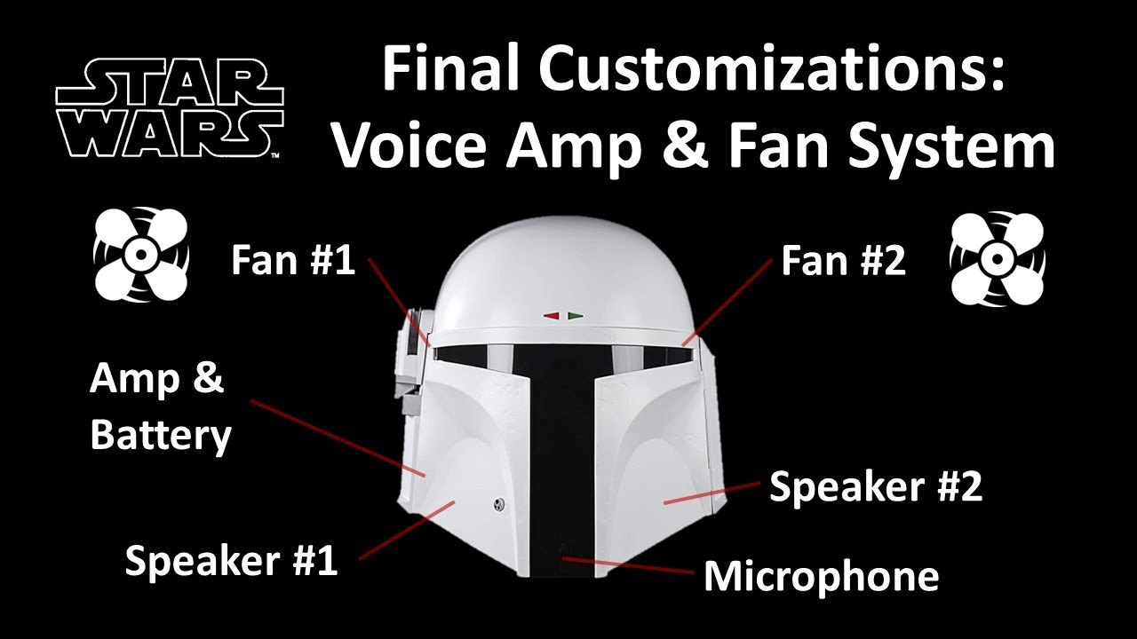 Mask amp & fan install  (Star Wars Mandalorian, Boba Fett Prototype Black Series costume helmet)
