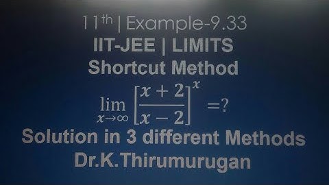LIMITS|IIT-JEE|Example 9.33|Different Methods|