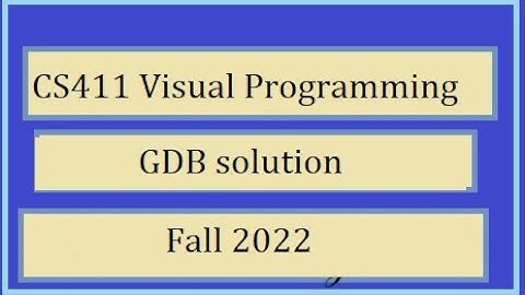 CS411(Visual Programming) GDB Solution | Fall 2022 | 100% Correct solution