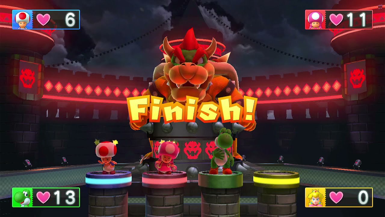 Mario Party 10 - Team Toad (Toad, Toadette, Yoshi and Peach) vs Bowser - Whimsical Waters
