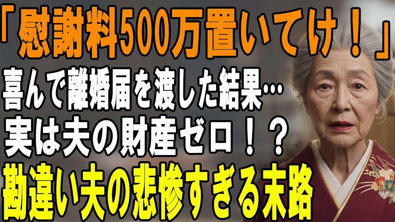 「慰謝料500万置いて出て行け！」30年尽くしたATM妻に離婚を迫る勘違いモラハラ夫。喜んでサインした結果、夫の財産はゼロで地獄行き…【シニアライフ】【60代以上の方へ】