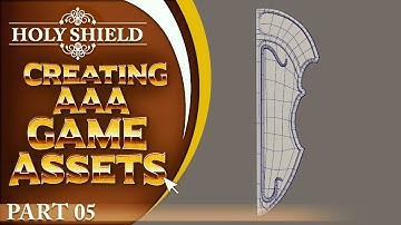 How to make 3d video game models -  Holy Shield  - Part 5