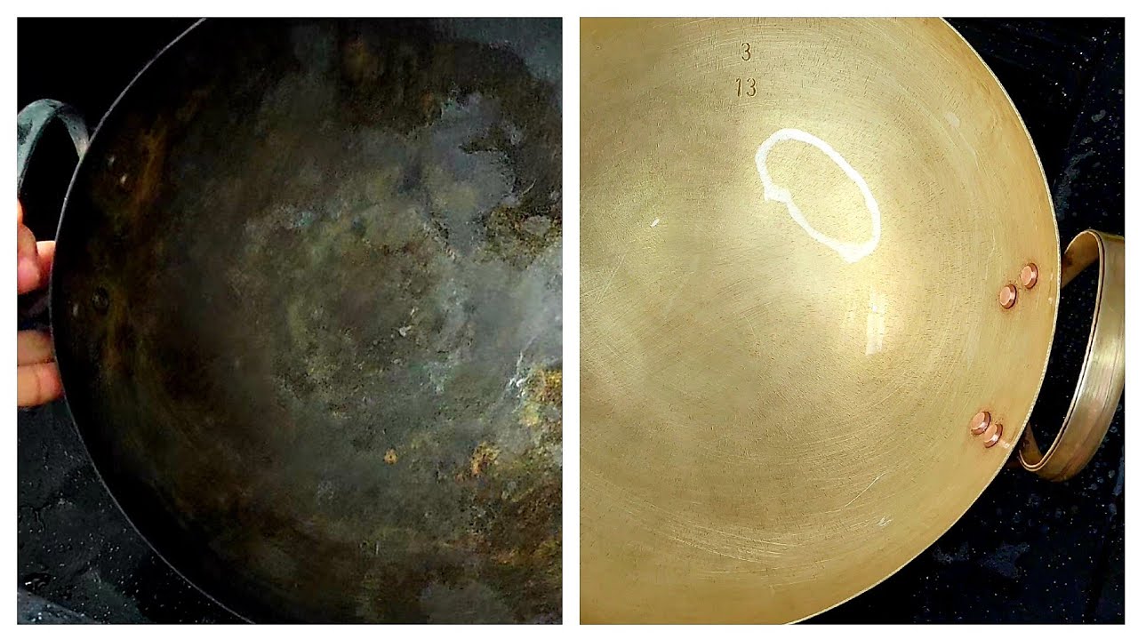 วิธีล้างขัดกระทะทองเหลืองเก่าๆให้เหมือนใหม่ อีกครั้ง ง่ายๆ l อร่อยพุง