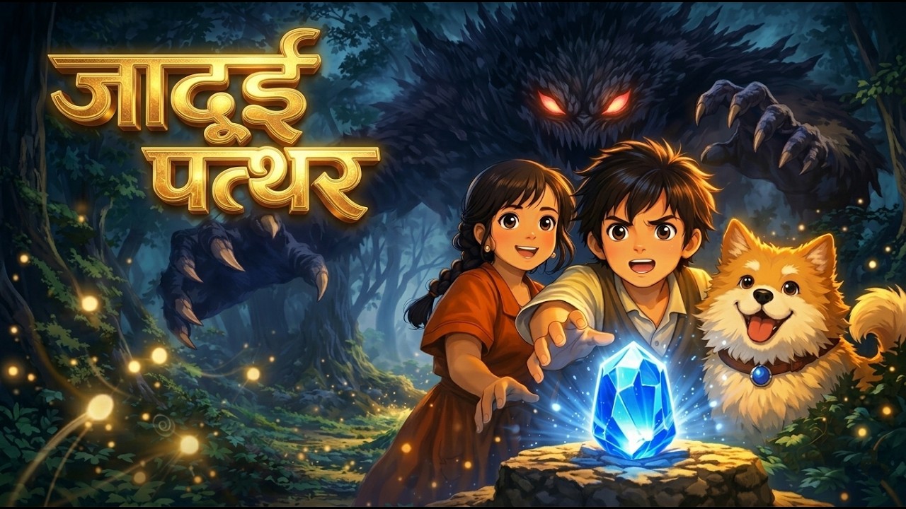 जादुई पत्थर 💎 | Magical Stone Story in Hindi | Ghibli Style Animation ...