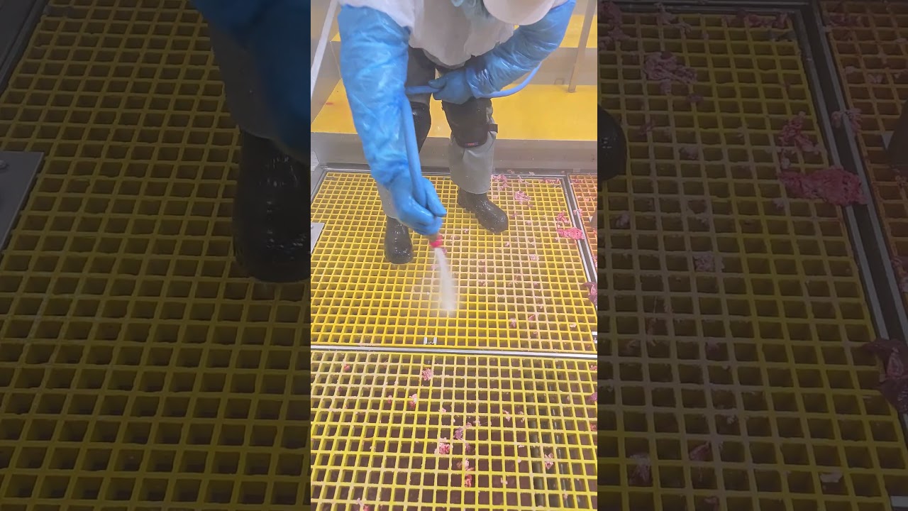 Food Processing Sanitation Grate Cleaning.
