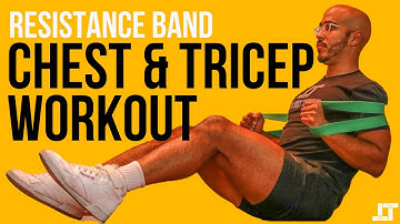 15 Minute Resistance Band Chest And Triceps Workout | 9 Chest and Tricep exercises | No attachment