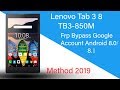 Lenovo Tab 3 8 (TB3-850M) Frp Bypass Google Account Android 8.0/8.1 New Method 2019