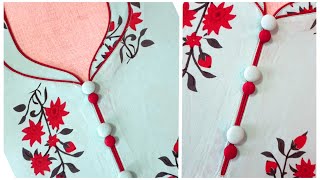 Latest and Beautiful Piping Neck Design For Kurti/Suit Cutting and Stitching